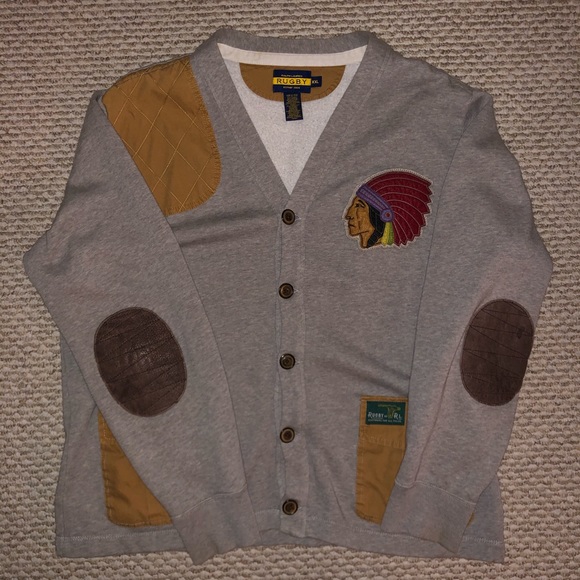 Ralph Lauren Rugby Cardigan Indian Head 